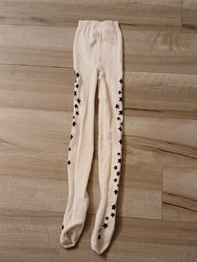 Gymboree Tights With Black Stars Size 5-7 Years FLAW (K)